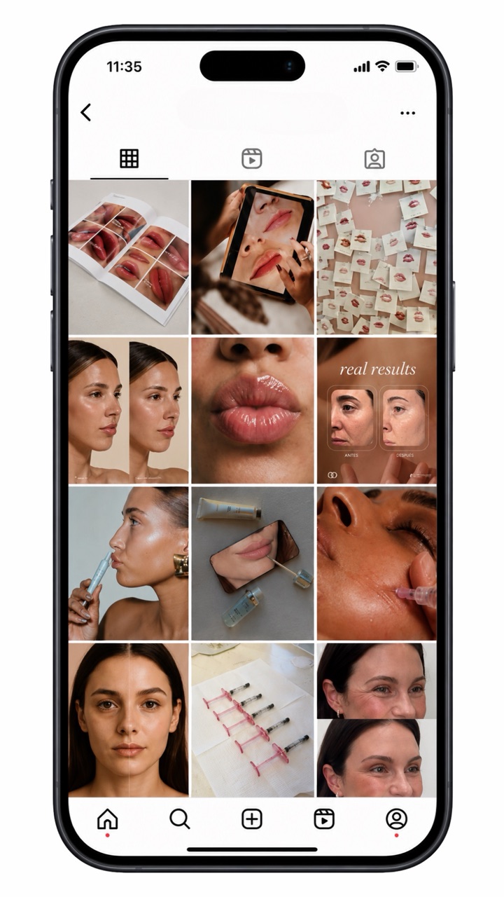 Feed de Instagram para medicina estética