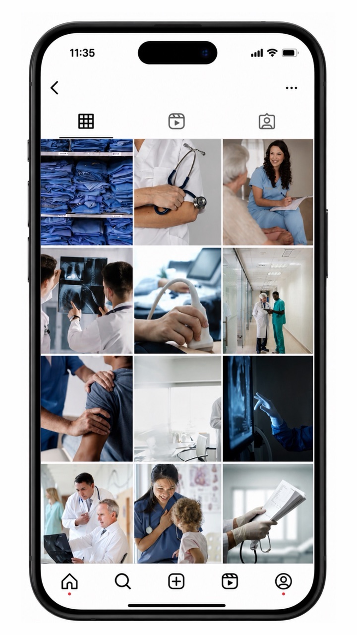 Feed de Instagram para clínica de especialidad